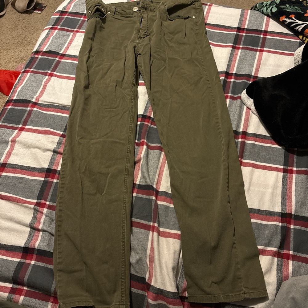 Forever 21 Olive Straight Leg Jeans